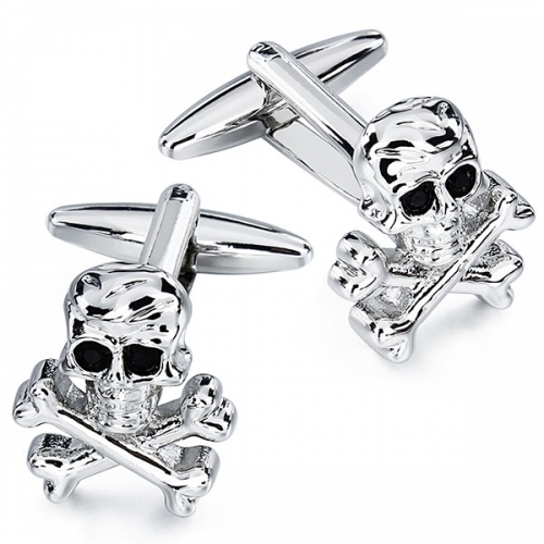 Staniless steel & Enamel Skull Cufflinks