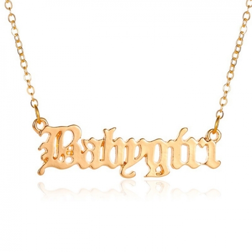 Gold Plated Name Necklaces, Custom Letter Neclace for Women