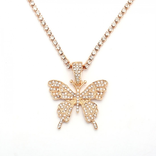Butterfly Necklace Jewelry with Crystal, Charm Necklace for Women's Gift