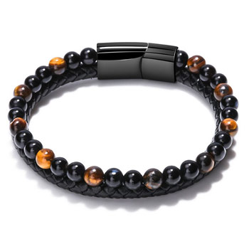 natural stone mens beaded bracelets