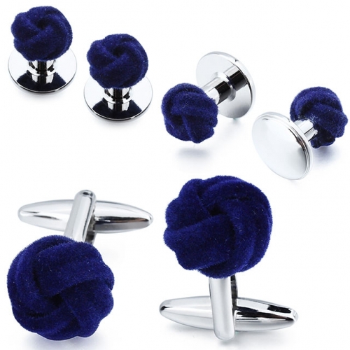 Blue cufflinks and studs sets for men