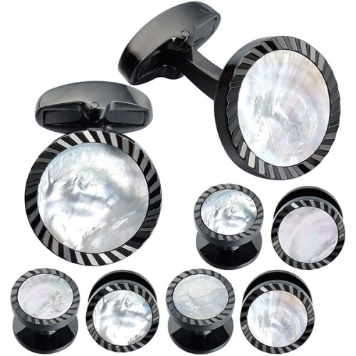 Mother of pearl cufflinks and studs sets for men