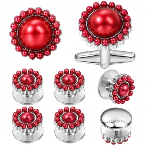 Enamel cufflinks and studs sets for men