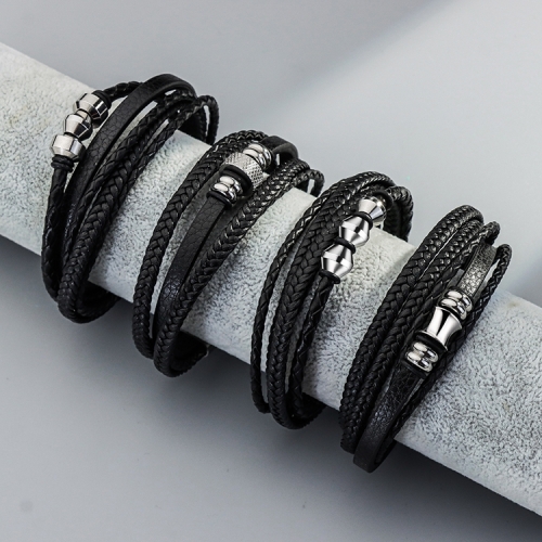 New Fashion Personalized Customized Bracelet Accessories Charm Leather Bracelet Kit for Men