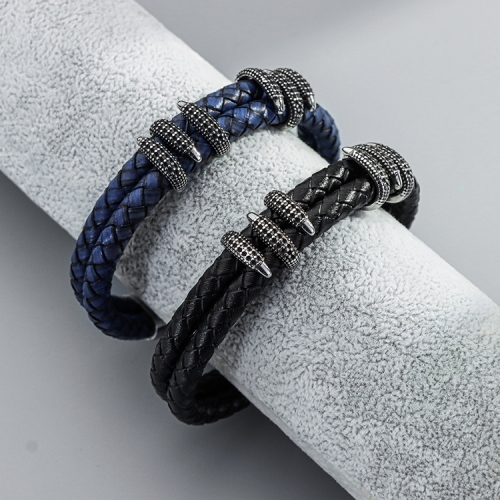 New Arrival High Quality Multiple style Wrap Braided Double Layer Mens Leather Bracelet Great Gift