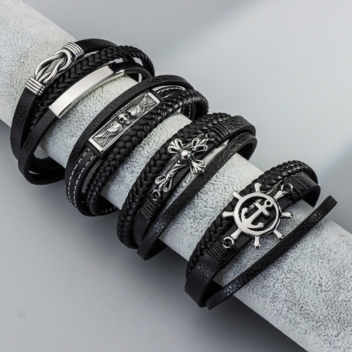 Personalized Customized Bracelet Accessories Charm Leather Bracelet Kit for Men