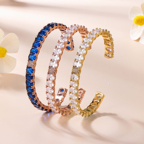 OEM Custom Elegant Style Brass 3 Colors Zircon Charms Bracelets for Women Mom Girl Friend