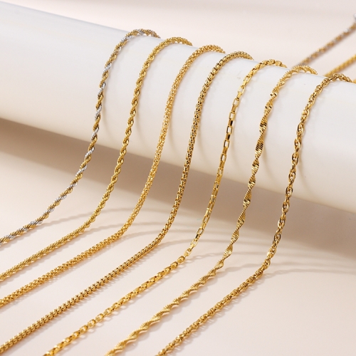Popular Bulk Twisted Snake Paperclip Choker Stainless Steel Unisex Gold Plated Link Chain Necklace