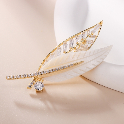 New Arrival Alloy Large Crystal Rhinestones Leaf Brooch For Women or Wedding Ornament Jewelry