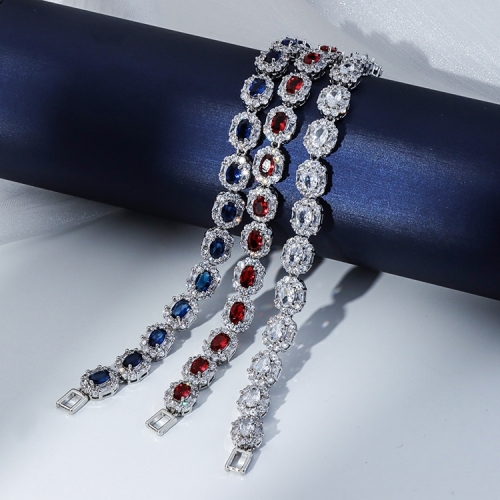 Fine jewelry High Quality Brass Material Colorful Zircon Tennis Chain Bracelets
