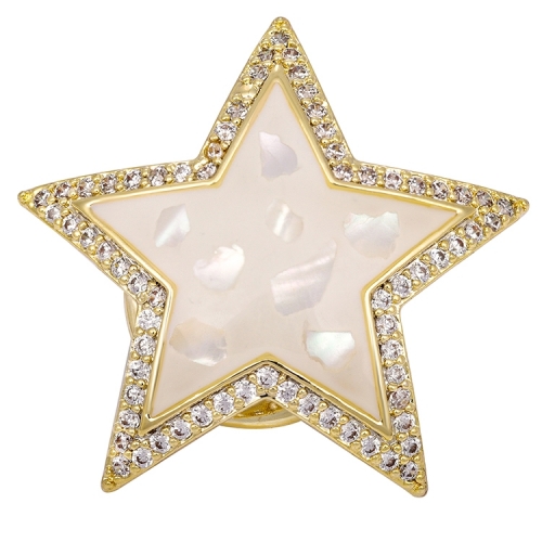 Refined Rhinestone Personality Flash Five-pointed Star Brooch Men Women Fixed Clothes Accessories