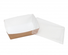 Take away lunch box with plastic lid