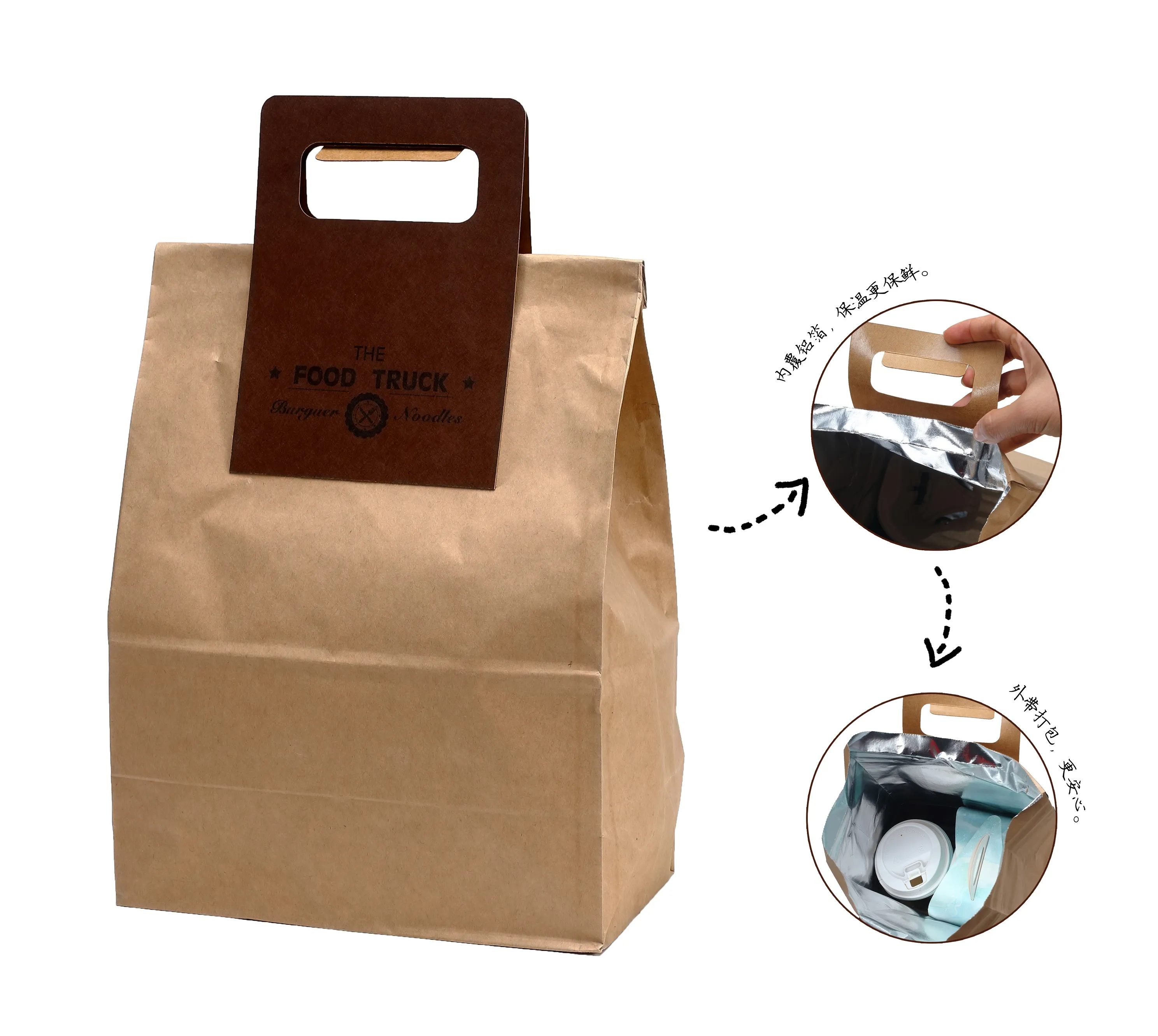 Heat preservation foil handle bag 2