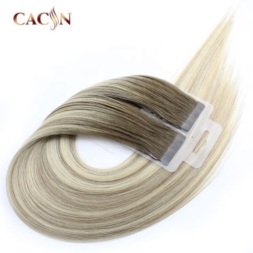Top Quality Double Drawn Virgin Raw Russian Virgin Cuticle Balayage Tape Hair Extensions