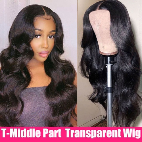 Body Wave Cheap Lace Front Wig Ttransparent Lace T Part Wig  Human Hair Wigs For Women  T Part Lace Wig Pre Plucked