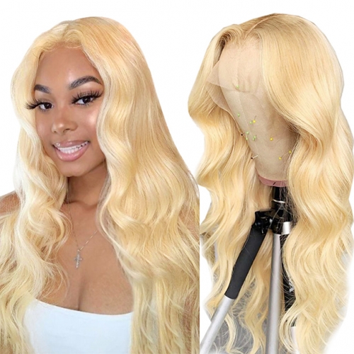 Blonde 360 Wig Human Hair Body Wave Pre Plucked #613 360 Hair Wigs With Baby Hair