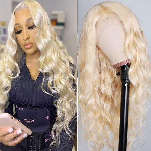 613 Blonde Body Wave 13x4 13X6  Lace Frontal Wig  Blonde Human Hair Wigs Preplucked With Baby Hair #613 Wavy Lace front Wigs For Women