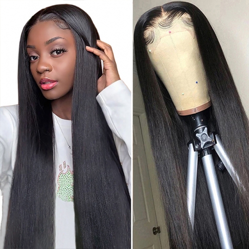Straight Closure Wig Human Hair Lace Front 4x4 Closure Wigs With Baby Hair Glueless Human Wig For Black Women