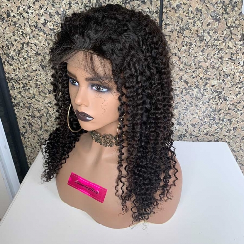 Deep Curly Lace Wig 180%  4x4 Silk Base Lace Closure Wig Brazilian Human Hair Silk Top Hair Wigs For Black Women
