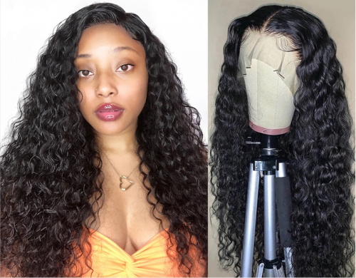 Water Wave Full Lace Wig Pre Plucked Brazilian Human Hair Wig For Black Woman With Baby Hair Transparent Lace /HD lace Full Lace Wigs