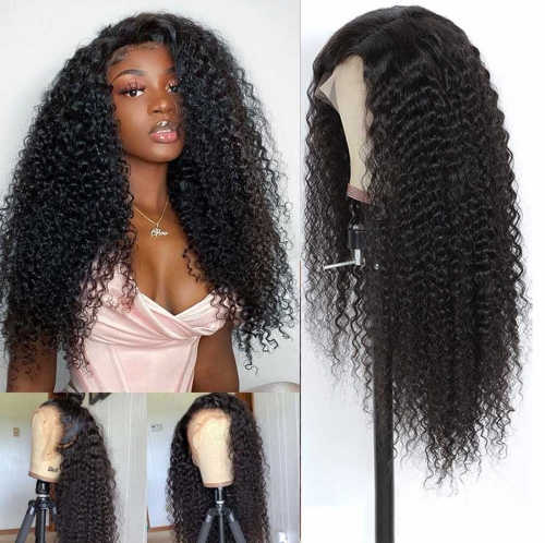 Kinky Curly Lace Frontal Wig Pre Plucked Virgin Human Hair Wigs For Black Women Curly Hair Lace Wigs