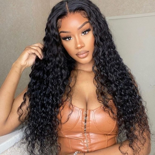 13x4  Lace Front Wigs Water Wave Wig Human Hair Wigs Pre-Plucked Hairline Curly Lace Wigs