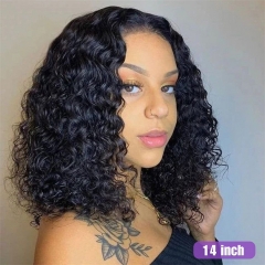 150% Density Curly Bob Wig 13x6 Lace Front Human Hair Wigs Pre Plucked Middle Part Short Cut Bob Wig