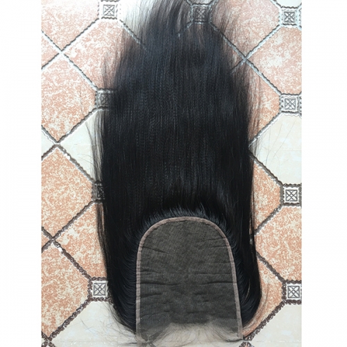 Yaki Straight 6x6 Lace Closure Human Hair Pre Plucked Lace Front Closure With Baby Hair