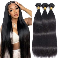 Straight Raw Hair Bundles Unprocessed Straight Raw Human Hair Extensions for Black Women 3PCS Lot  Hair Weaving Straight Human Hair Bundles