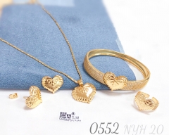 20K Gold Plated Heart-Shaped Four-Piece Jewelry Set 20K Gold Plated Heart-Shaped Four-Piece Jewelry Set
