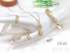 14K snake shaped zircon gold plated four piece jewelry set 14K snake shaped zircon gold plated four piece jewelry set