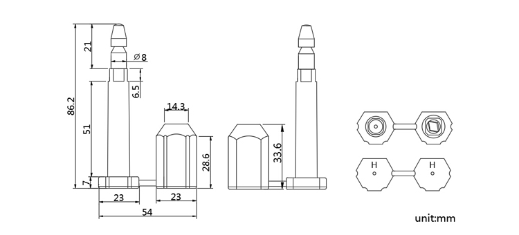 New type lock cargo container bolt seal for mechanical attractions