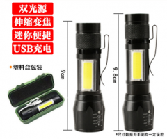 LED Flashlight with pen holder, 60-100lm