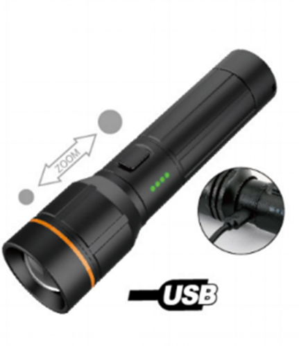 Rechargeable LED flashlight, 2000lm