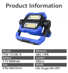 2*5W Rechargeable LED Work Light, 900Lm