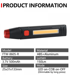 Rechargeable LED Work Light, 150Lm