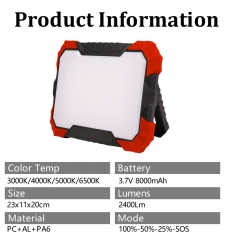 Rechargeable LED Work Light, 2400Lm