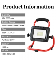 Rechargeable LED Work Light, 1800Lm