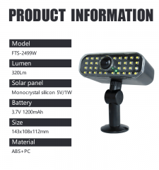 Solar sensing wall lamp, 320Lm