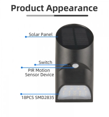 Solar sensing wall lamp, 150Lm