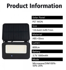 Solar sensing wall lamp, 800Lumen