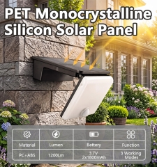 Solar sensing wall lamp, 1200Lm