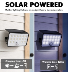 Solar sensing wall lamp, 600Lm