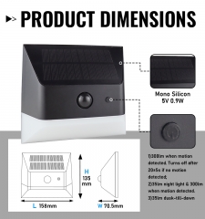 Solar sensing wall lamp, 300lm