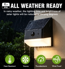 Solar sensing wall lamp, 300lm
