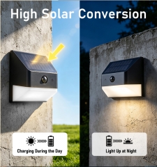 Solar sensing wall lamp, 300lm