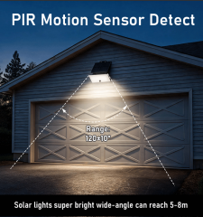 Solar sensing wall lamp, 1000Lumen