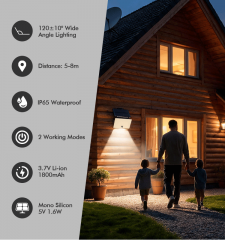 Solar sensing wall lamp, 1000Lumen