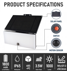 Solar sensing wall lamp, 1000Lumen
