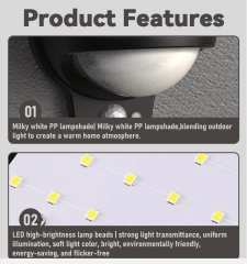 Solar sensing wall lamp, 25Lumen